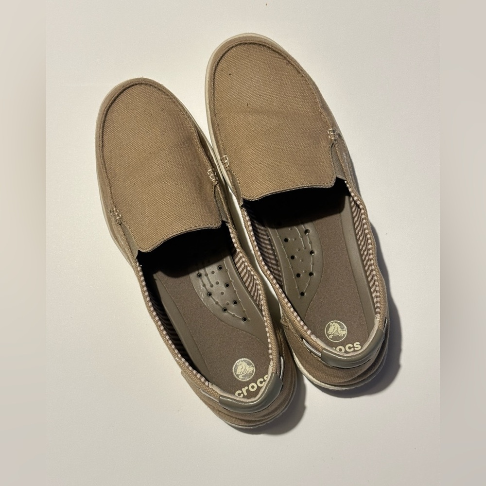 CROCS WOMEN WALU CANVAS LOAFER SLIP ON SHOES SIZE 11